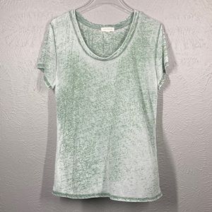 Treasure & Bond Green Lightweight Burnout Short Sleeve T-Shirt Women's S…